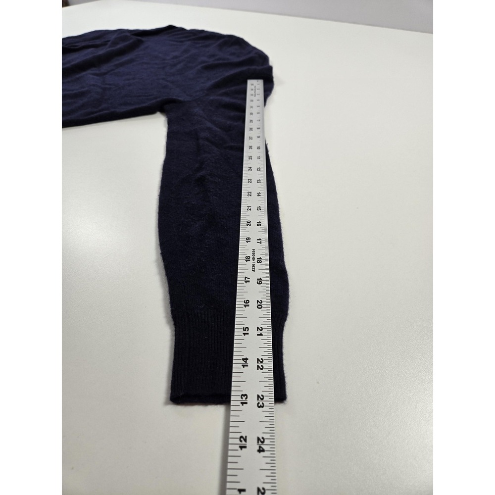 Polo Ralph Lauren Wool Sweater Men's Small Navy Blue Crewneck Pullover Knit Logo - Picture 10 of 12